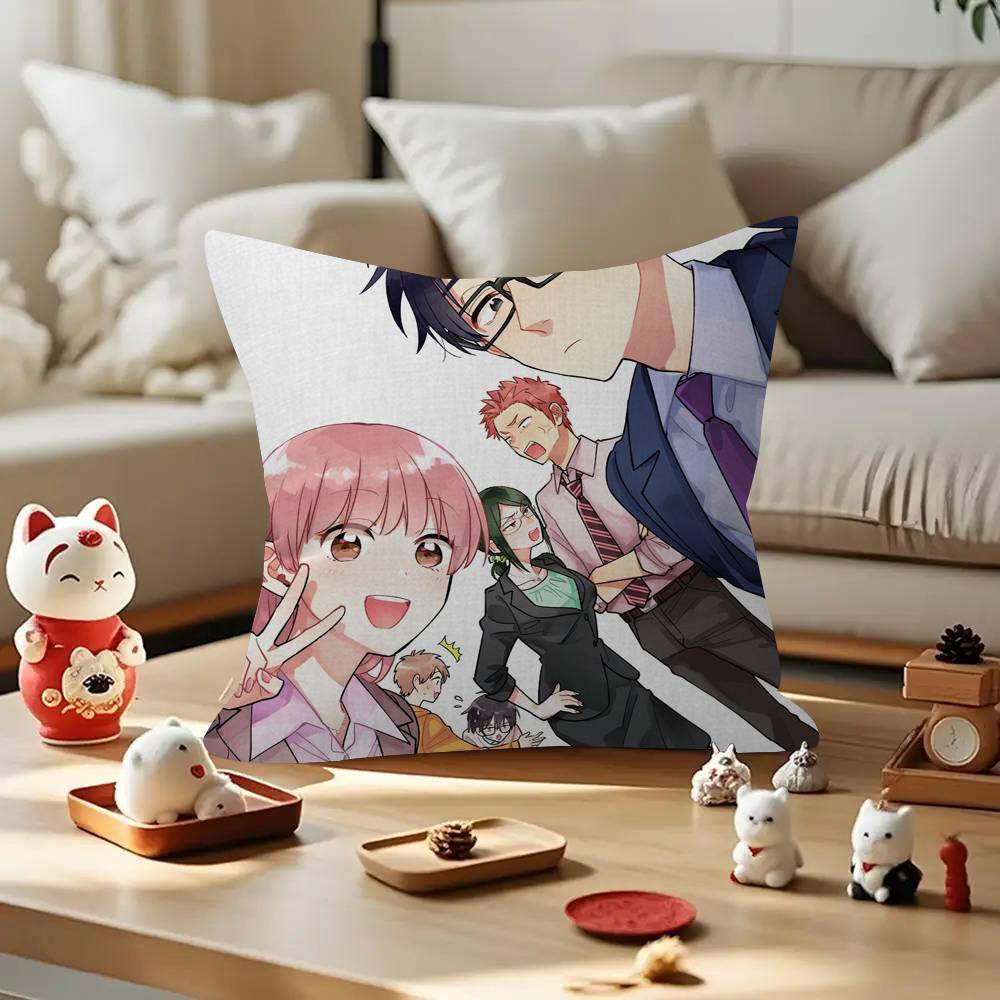Romantic Anime W-Wotakoi  Pillow Cover Design cushion Cover decor Holiday Decorati