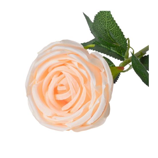 Artificial Rose Flower Big Bloom Fake Silk Rose Flower Realistic Faux Long Stem Rose Bouquet with Leaves for Home Kitchen Party Wedding Decor