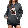Women's Winter Christmas Printed Pullover Hooded Sweatshirt Fleece Long Sleeve Sweatshirt