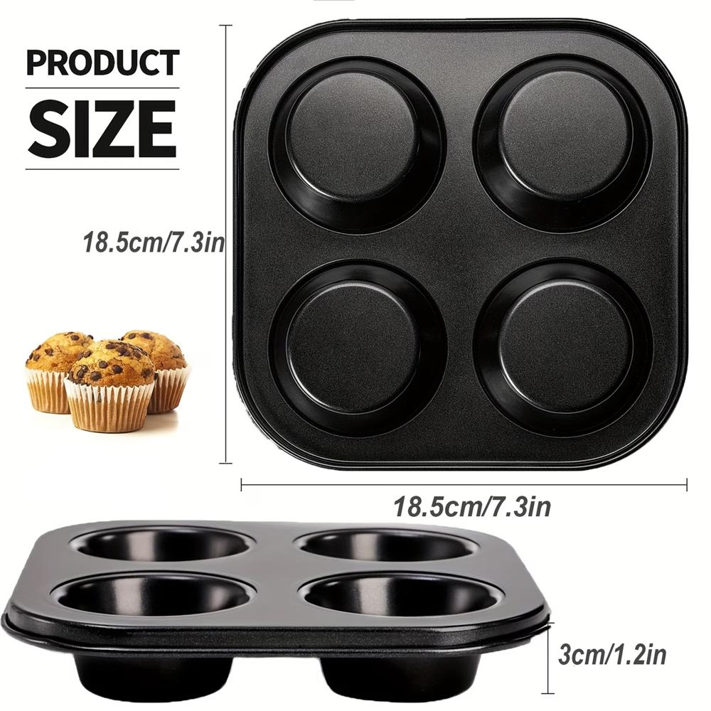 Air Fryer Muffin Pan,Non-Stick Small Oven Cupcake Baking Pan,Carbon Steel Round Muffin Tin Bakeware Cake Mould for Egg Muffin