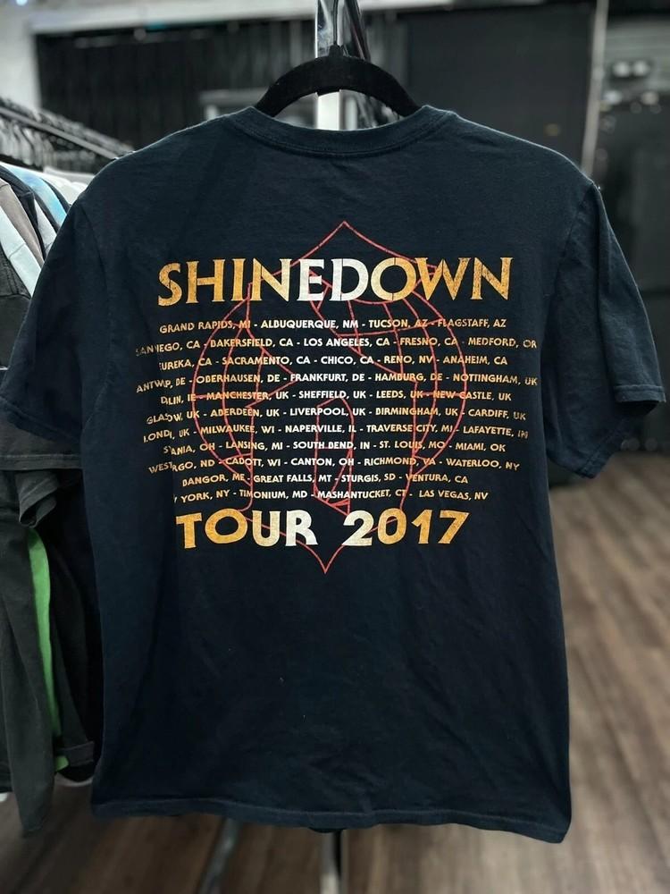 Shinedown T-Shirt 2017 Threat to Survival Tour Rock Band Reprint S–4XL Unisex T-Shirt S