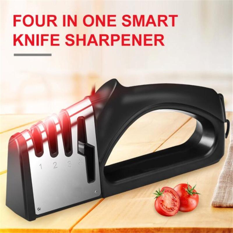 4-in-1-Küchen-Keramikmesser-Scherenschärfer, 4-Stufen-Schärfer, Haushaltswerkzeug