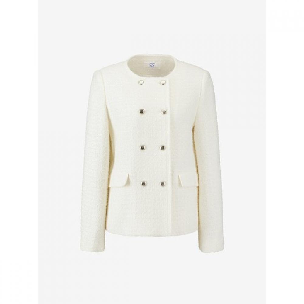 Cc Collect Gold Button Tweed Jacket C261msf001c