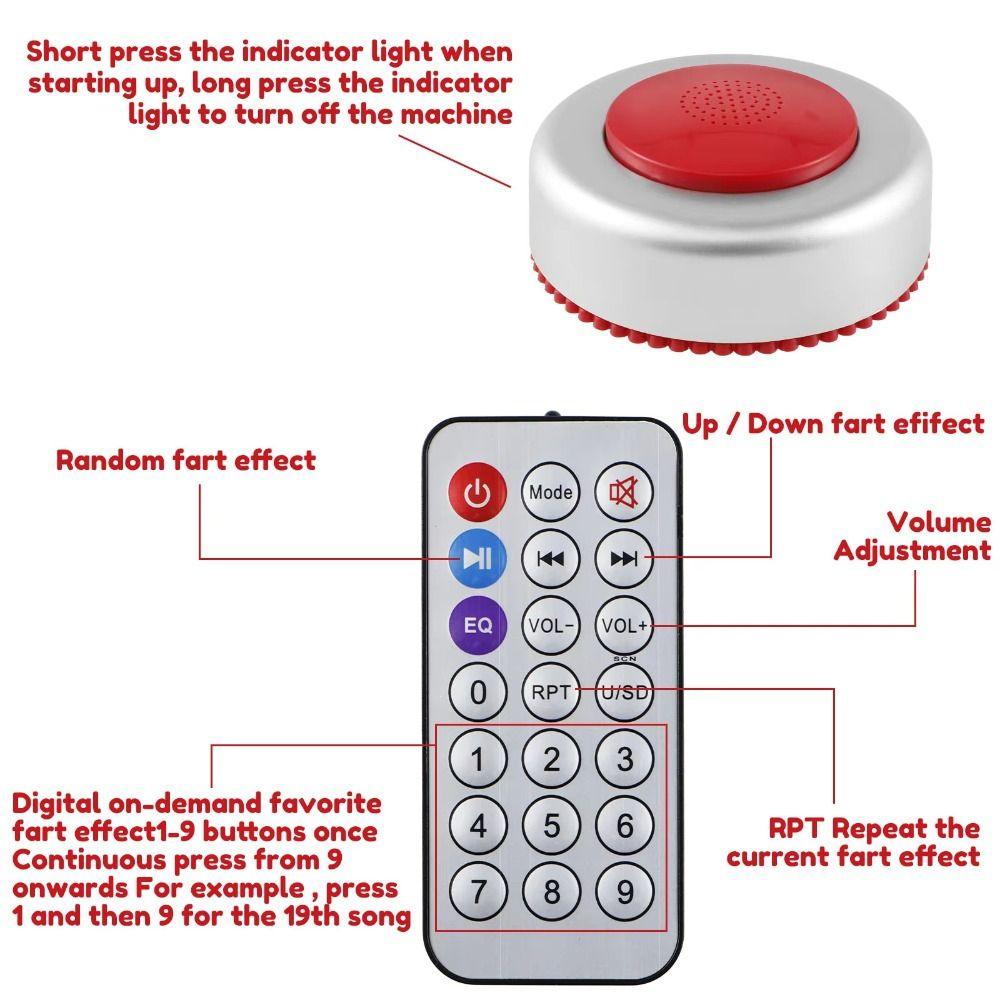 Realistic Sounds Fart Noise Maker Remote Controlled Farting Toys Fart Machine Kids Adults