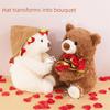 Romantic Holding Flowers Bear Doll Detachable Bear Wear Rose Hat Bouquet Bear Doll  Birthday