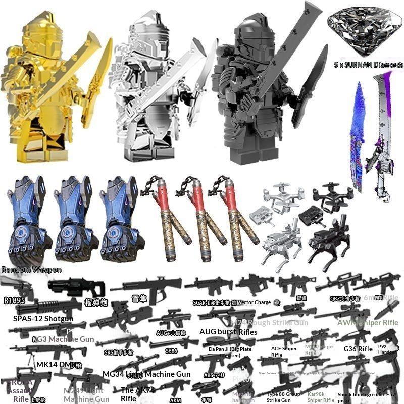 Metro Compatible Xuanyuan Level 7 Power Building Block Figure Game for Peace Summer Vacation Weapon Set Toy Joint
