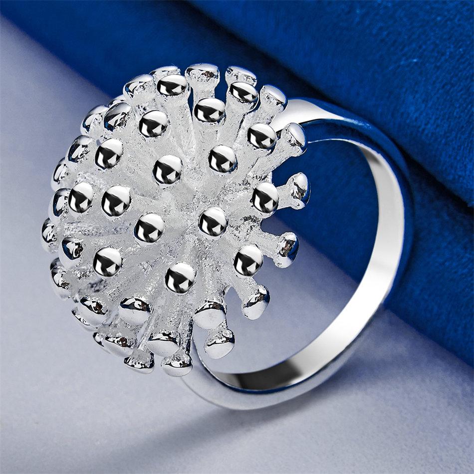 1 Piece of 925 Sterling Silver 5-10 Exquisite Sea Urchin Ring, Women's Charm, Wedding Jewelry, Fashion Gifts and Accessories