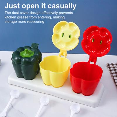 Tarro de Condimentos Creativo Organizador de Especieros Caja de Condimentos Dividida Sal Pimienta Salsa de Chile Azúcar Utensilio de Cocina para Hogar Restaurante Buffet