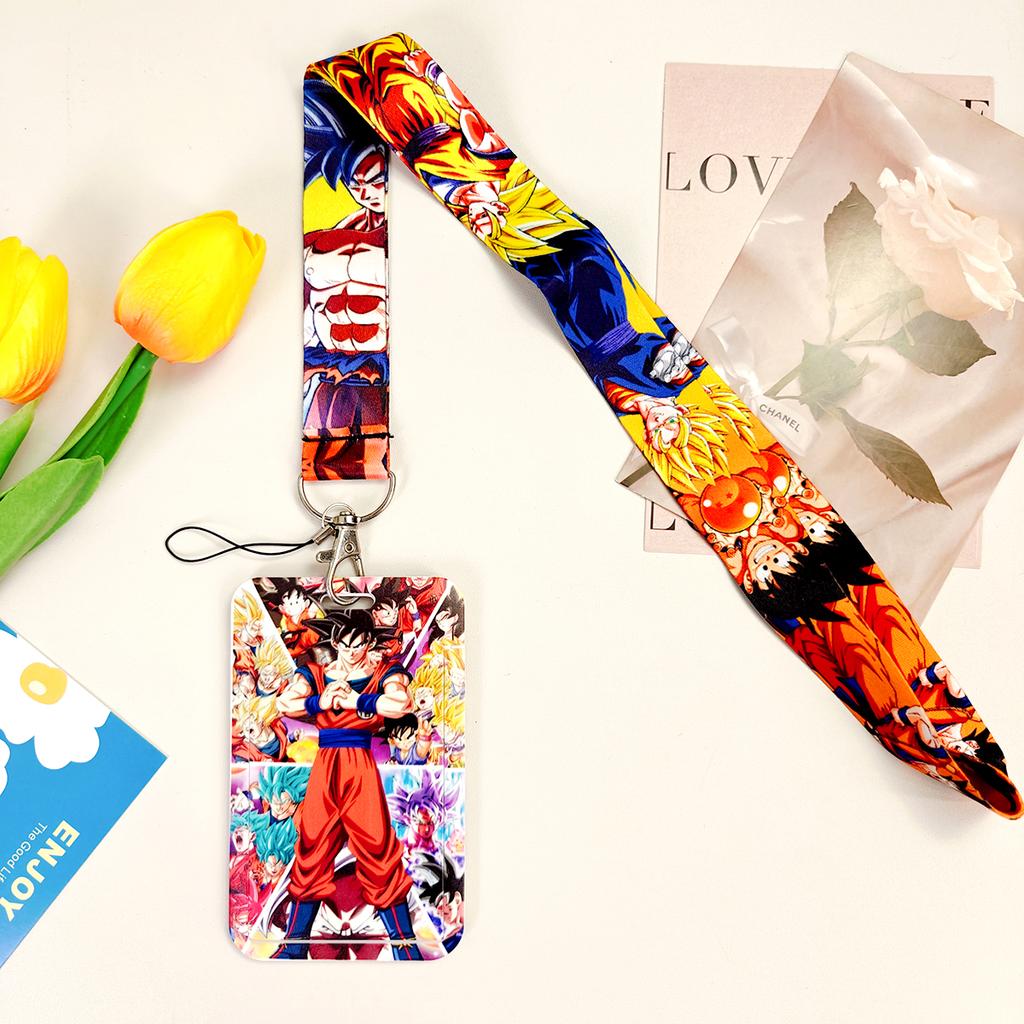 Anime Movie Dragon Ball Lanyard Keys Neck Strap Card Badge Gym Key Chain Lanyard Key Holder DIY Hang Rope Keyrings
