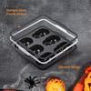 Trendy Silicone Halloween Skull Cake Pan 6 Cavity Skull Metal Framed Baking Tray Food-Safe Non-Stick Baking Pan for Baking