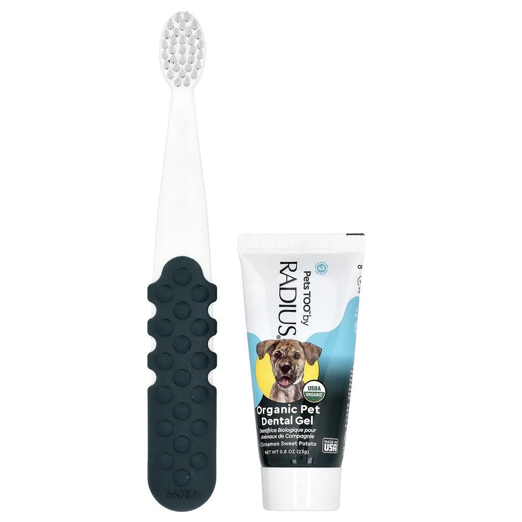 Organik Köpek Ağız Bakım Seti, Evcil Hayvan Başlangıç Seti, Tüm Yaşlar, Tarçınlı Tatlı Patates, 3 Parçalı Set