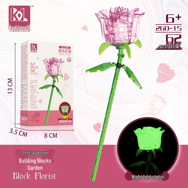 

Совместимый набор игрушек-пазлов Lego Eternal Flower ко Дню святого Валентина и Дню учителя «Роза»