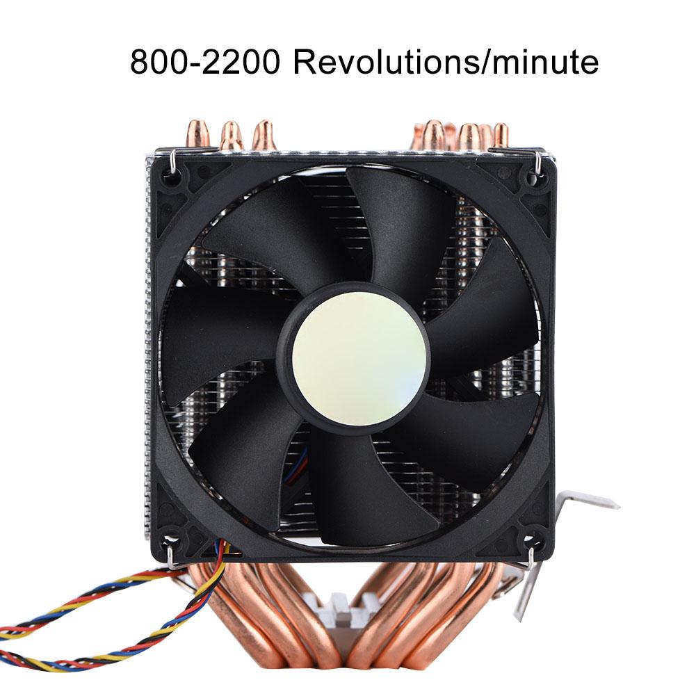 Quiet 4pin 6 Heatpipe CPU Cooler Dual tower Air Cooling 800 2200 Revolution Heatpipe CPU Cooler