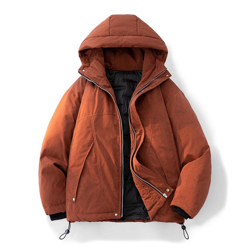 Men's Tie-Dye White Duck Down Jacket - Winter Warmth, Thick & Versatile, Plus Size Loose Casual Outerwear