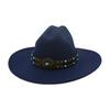 Retro Ethnic Style Big Brim Woolen Hat British Gentleman Felt Hat Popular Treasure Flower Belt Jazz Top Hat