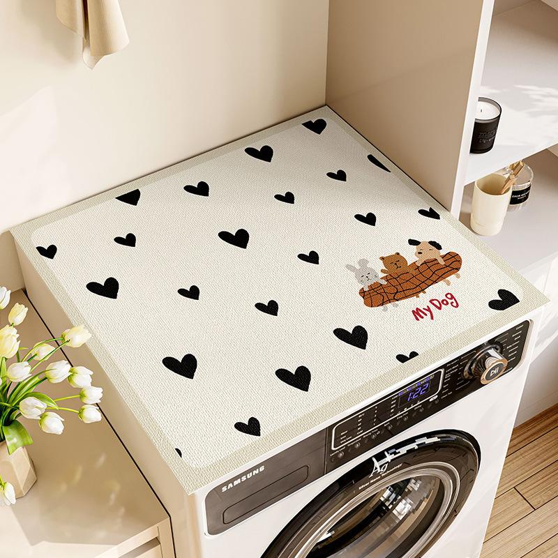 Washing Machine Cover Cloth Dustproof Cover Diatom Mud Water Absorption Pad Without Washing Sunscreen Refrigerator Bedside Table Cover Towel