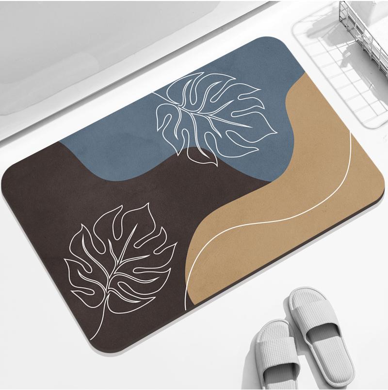 2026 Factory Custom Non Slip Water Absorbent Rugs Rubber Door Mats Diatom Mud Bathroom Floor Mat Set Anti Slip Bath Mat