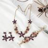 Island style beach starfish vacation four-piece set chain alloy diamond-encrusted bohemian shell jewelry