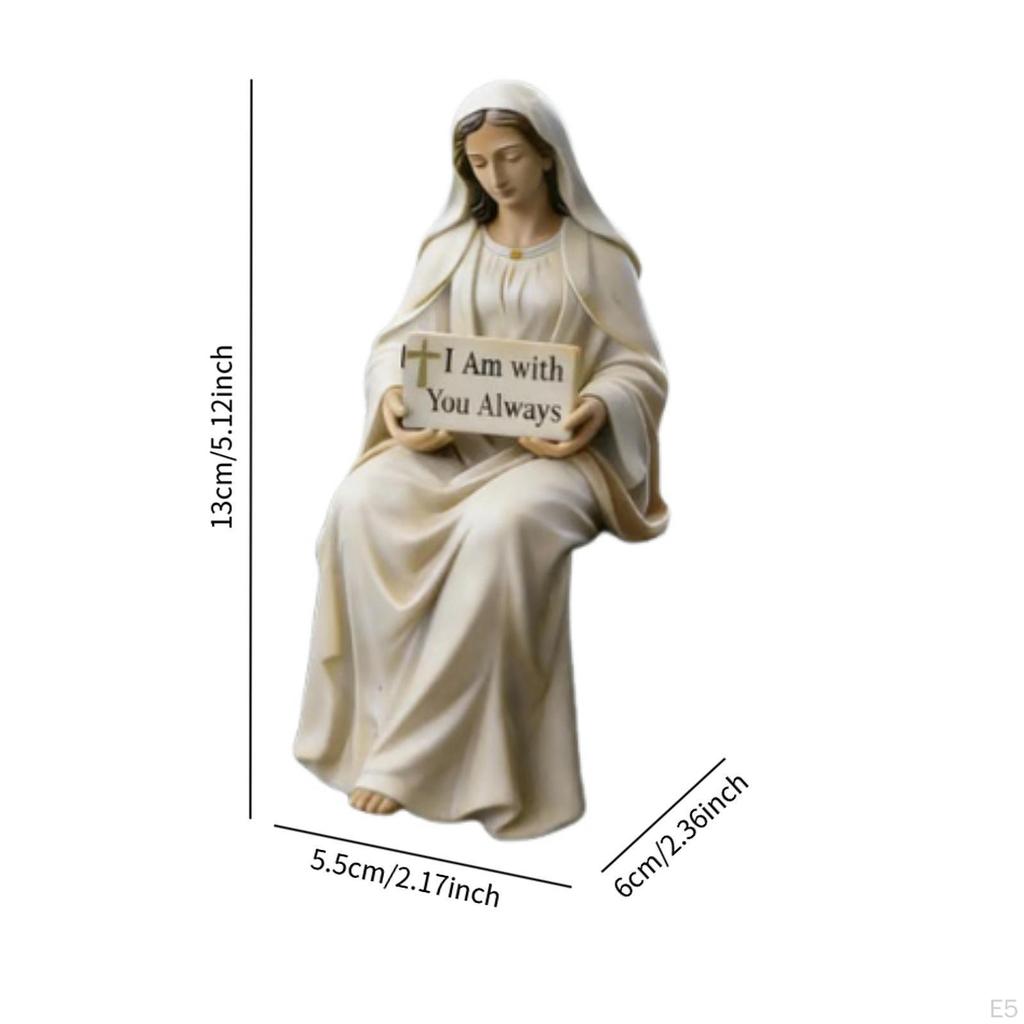 Jesus Statue Figurine Handmade Resin Sculpture with " You Always" Sign for Car Dashboard