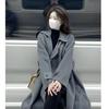 2025 Autumn/Winter Women's Gray Wool Coat - Petite Korean Hepburn Style