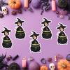 20/40/60pcs Personalized Halloween Witch Face Photo Paper Stickers Witch Hat Design Labels Halloween Theme Party Decorations