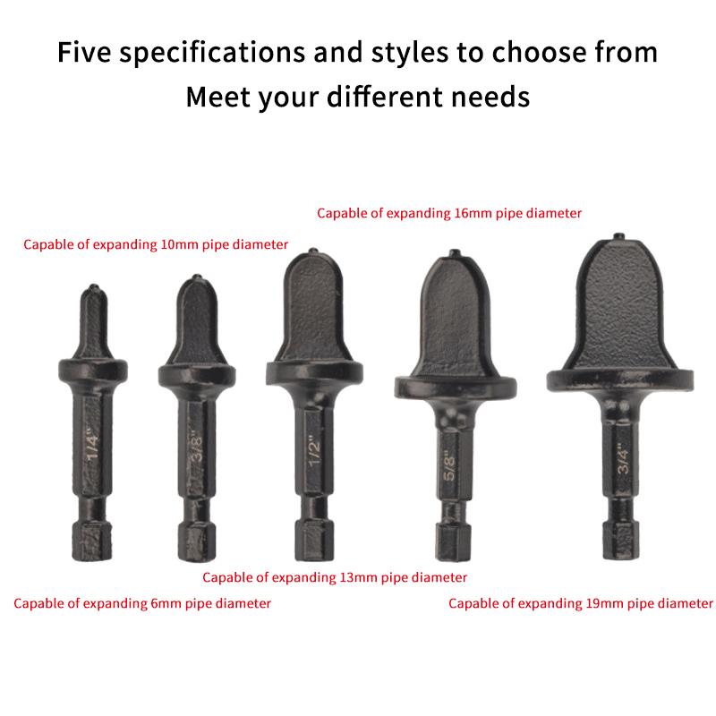 1/5Pcs Tube Pipe Expander Hexagonal Handle Metal Copper Pipe Takeover Tool Air Conditioner Repair Electric Drill Bit Flaring Too