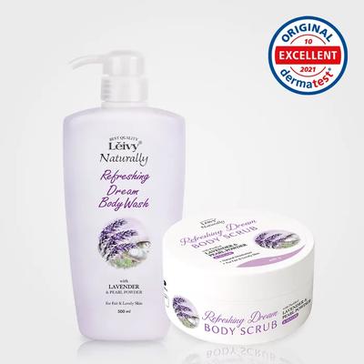Lavender Body Scrub 400g + Lavender Body Wash 500ml