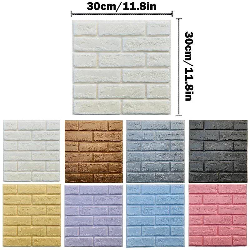 Decorative 3d Wall Stickers Self Adhesive Wallpaper Panels Home Decor Living Room Bedroom House Decoration Bathroom Soft Tiles