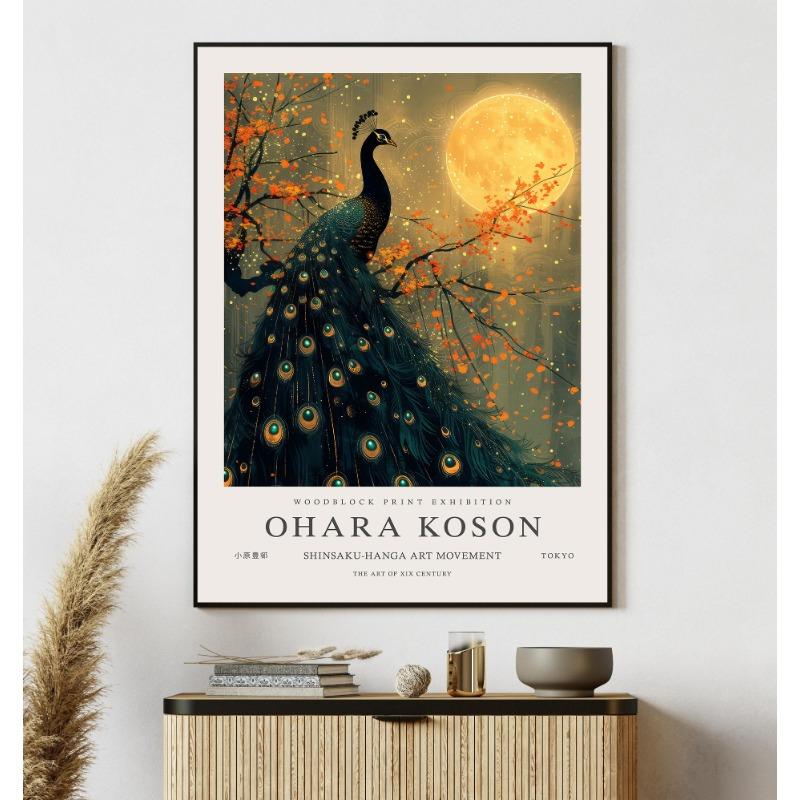 William Morris Starry Sunset Whale Peacock Animal Artwork Retro Exhibition Poster Canvas Paintings Wall Art Pictures Home Decor