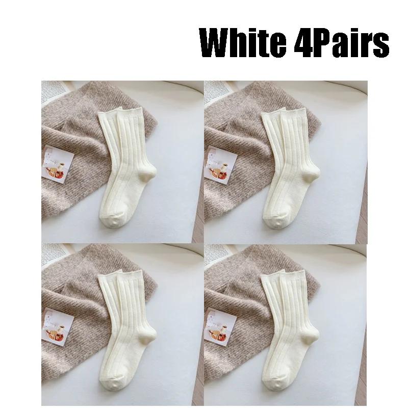 Novas meias de inverno femininas, meias de lã de caxemira, grossas, quentes, meias femininas, meias japonesas, moda harajuku, cor sólida, meias térmicas longas