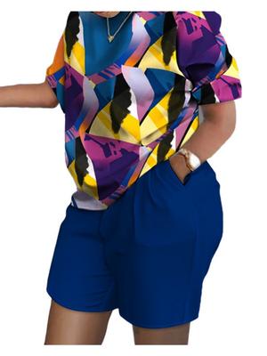 Zomer populaire 3D-geprinte T-shirt + shorts 2-delige sets Mode Casual Dames Korte Pak Zachte Jogging Trainingspak Trend Outfits Kleding