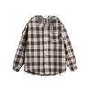Unisex Retro Plaid Color Block Loose Long Sleeve Shirt with Raw Hem