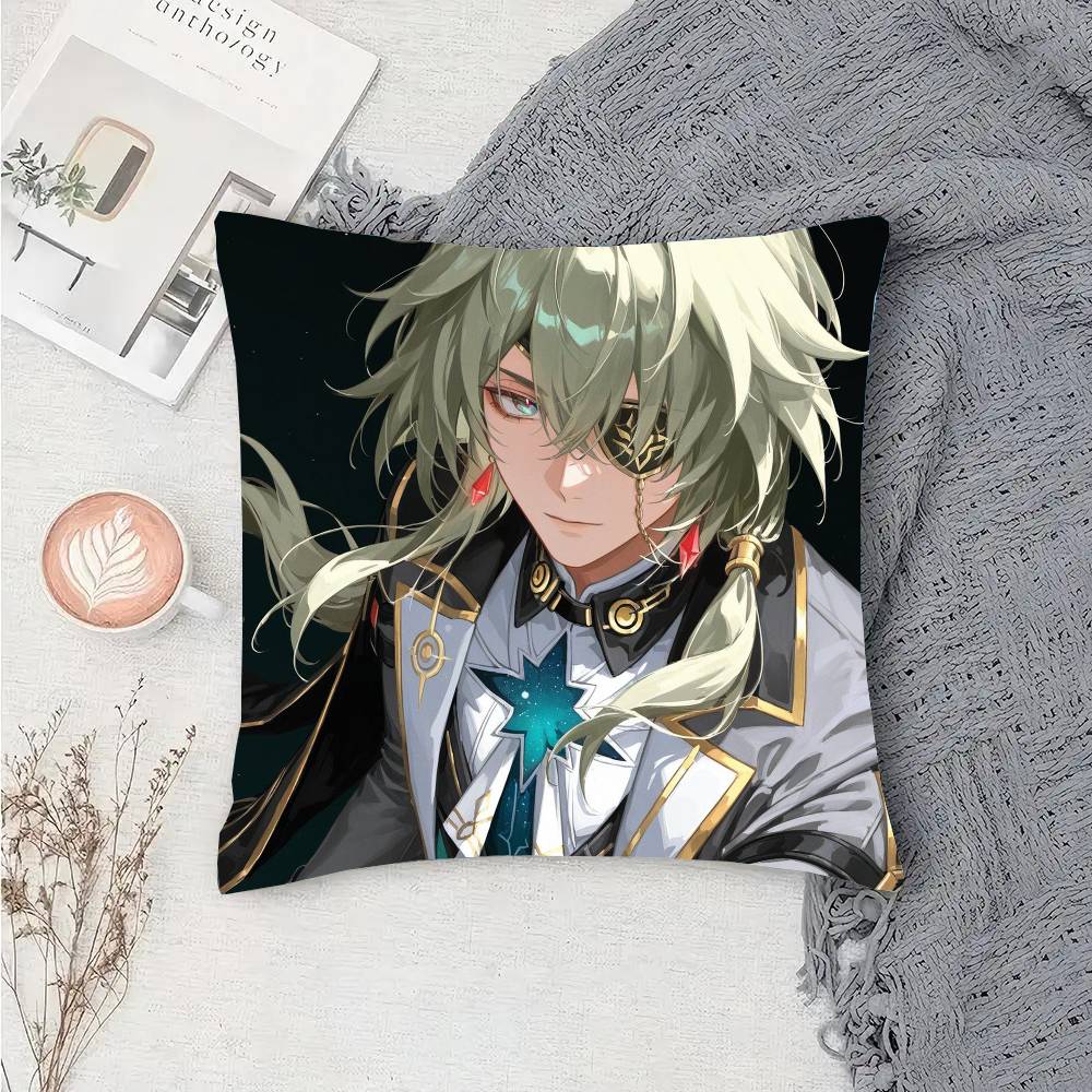 Anaxa Animated Game Honkai Star Rail Pillow Case Fashion Square Pillowcase Bedroom Sofa Room Ins Decoration Leisure