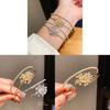 Elegant Zircon Pearl Firework Double Layer Open Bracelet For Women Fashion Accessories
