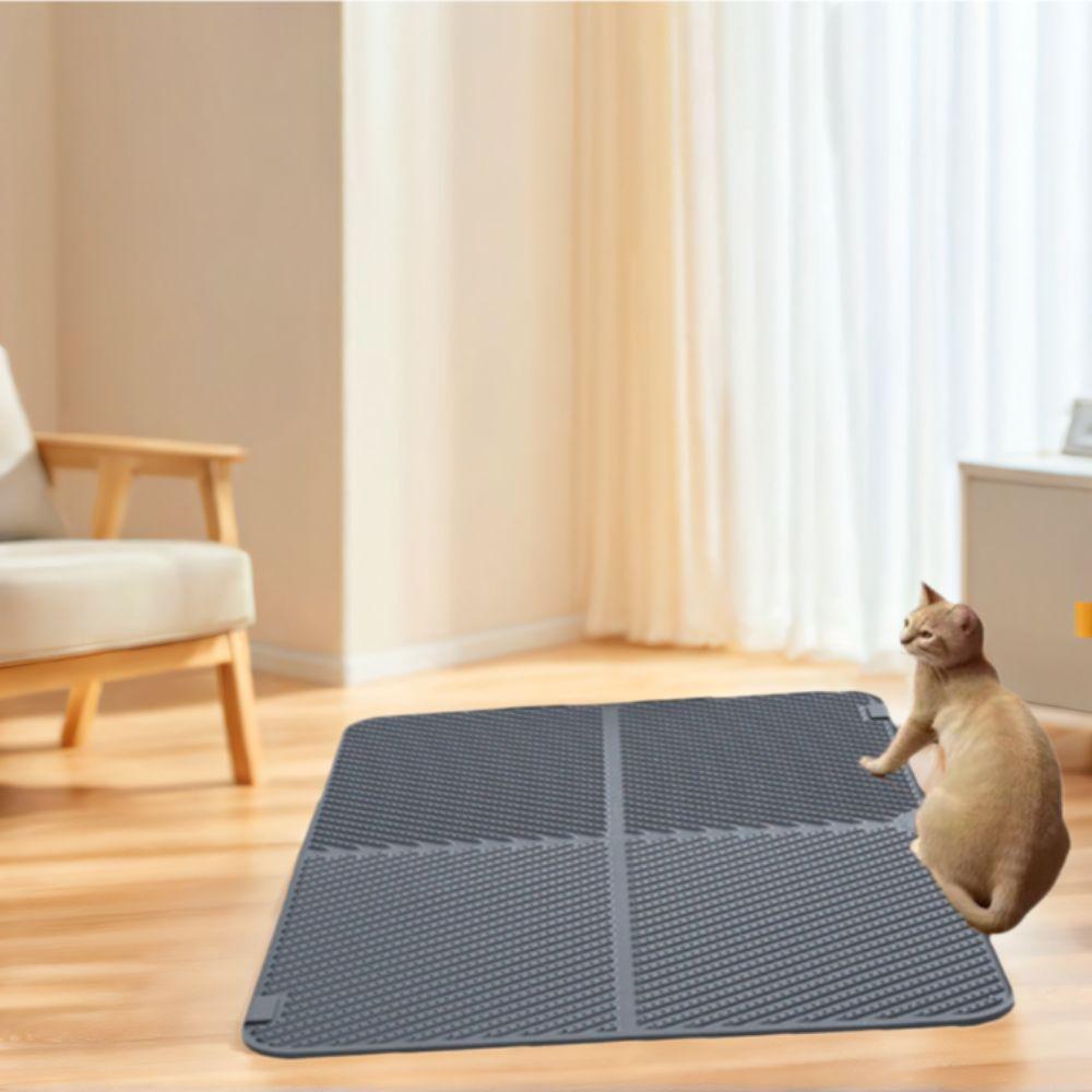 Silicone Cat Scratch Pad Anti-Spread Pet Cleaning Mat Pet Supplies Cat Litter Pad  Pets