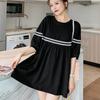 Sommer Løs Midi Kjole for Kvinner i Store Størrelser Kort Erm T-skjorte Kjoler