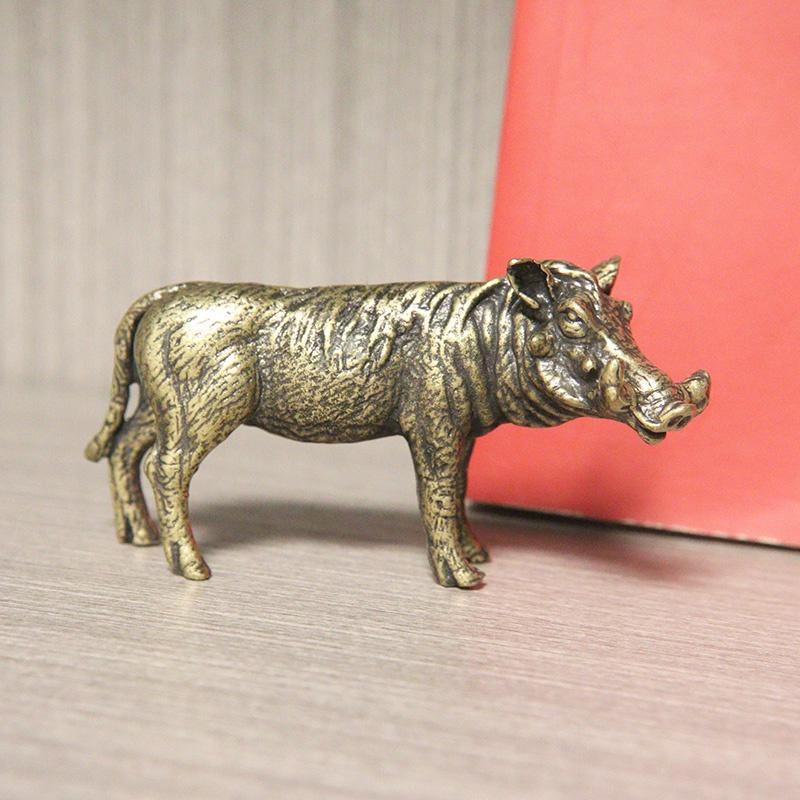 

Heavy Brass Wild Boar Statue for Home Decors Retro Figurines Creative Handmade Animal Sculpture Art Bookcase Display Ornaments латунный