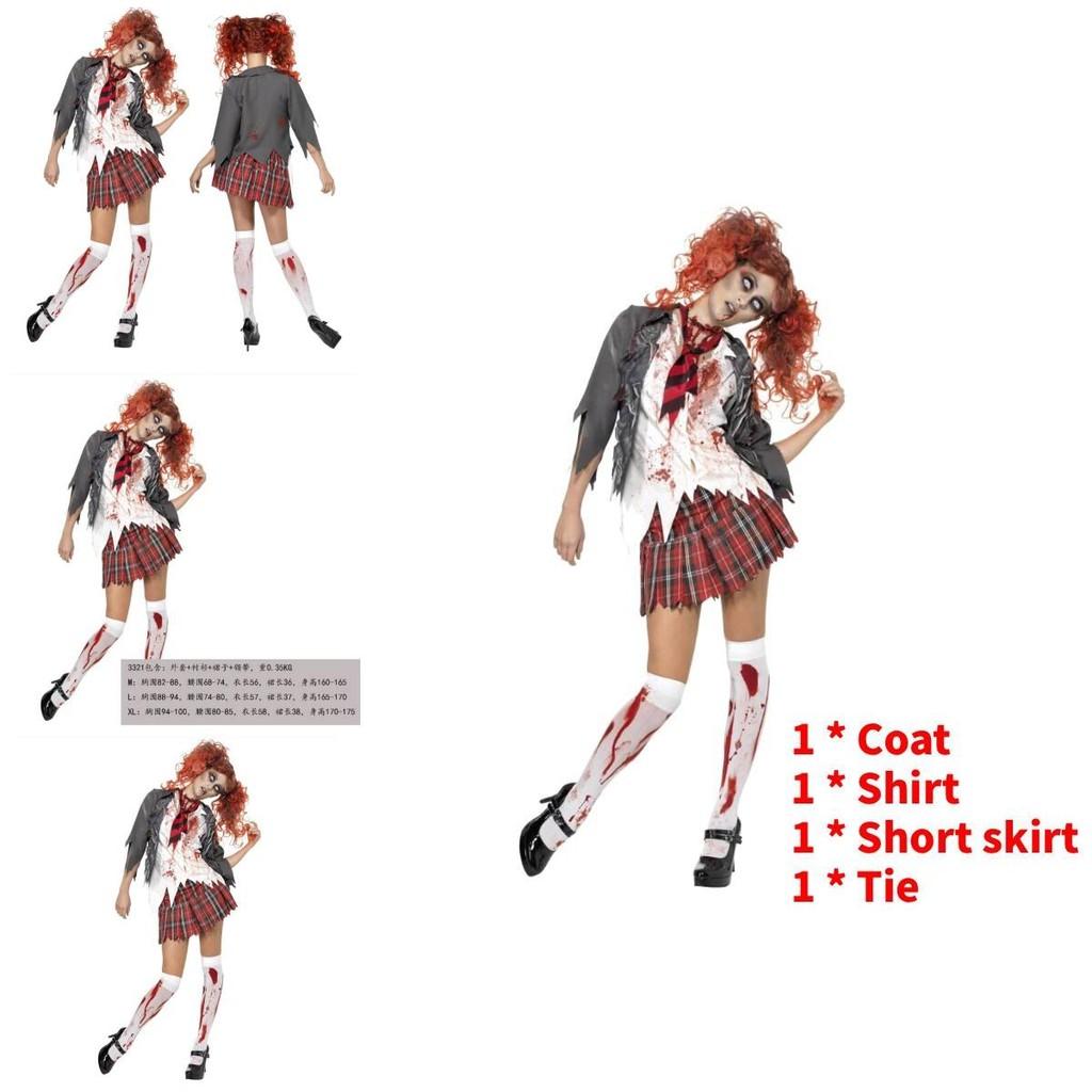 Costume da Studente Zombie per Halloween, Cosplay e Spettacoli Teatrali