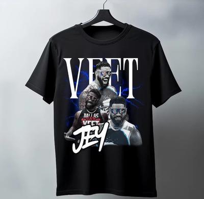WWE Jey Uso juodi marškinėliai, Yeet imtynių grafiniai marškinėliai