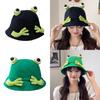 Cartoon Wide Brim Hat Summer Spring Bucket Hat Frog Shape Fisherman Hat for Adult Teens Skin Friendly Outdoor Hat
