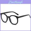 Black Frame Blue Light Blocking Glasses With Round Shape For Stylish Face Framing