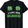 I Love Her Shamrocks Shirts St Patrick's Day Couples Funny T-Shirt