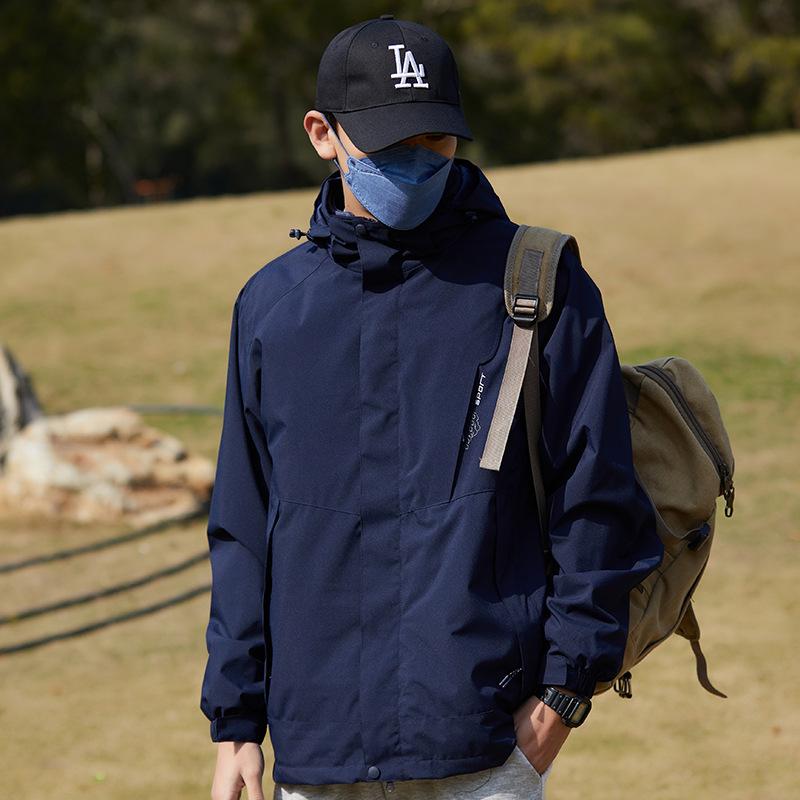 Mountain Style Jacket Men's Three-in-one Detachable Two-piece Set Women's Windproof, Waterproof, Warm, Color-blocked Couple's Thickened Jacket