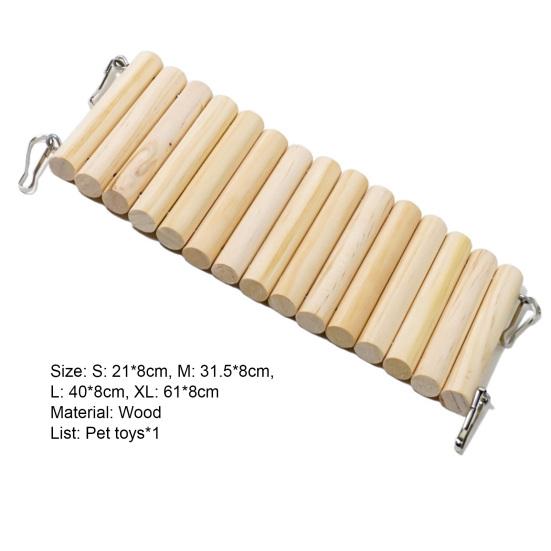Hamsterspielzeug Natürliches Holz Bogenbrücke Biegbare Lange Kletterleiter Kleintierspielzeug für Meerschweinchen Streifenhörnchen