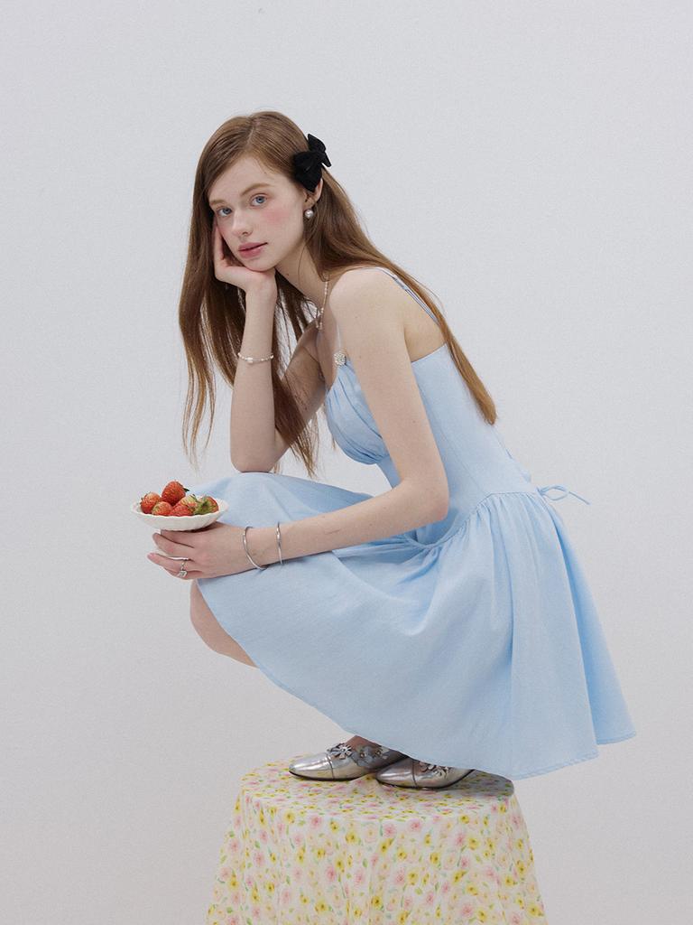 Sinseuden Cotton Candy Strap Mini Dress Sky Blue