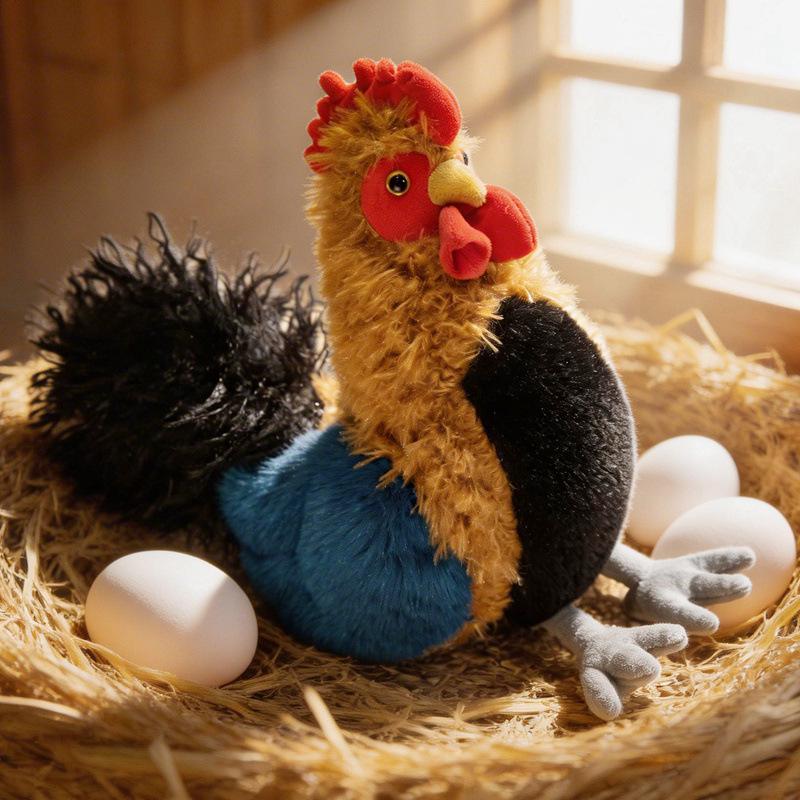 Grenzüberschreitende Simulations-Geflügel-Serie: Hahn, Henne, Truthahn, Schwarzes Huhn Plüschfiguren