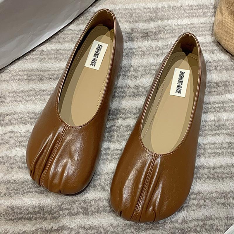 

Туфли женские на плоской подошве, новые универсальные туфли для беременных, нескользящие, с мягкой подошвой, одинарные туфли, обувь на четыре сезона 40 коричневый