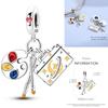 Inlaid Zirconium Sun 925 Silver Travel Balloon Butterfly Love Family Sister Heart Charm Fits Women Jewelry