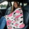 1 Flannel Blanket as a Holiday Gift, Cute Cow and Black Spot Design- Soft and Comfortable in Light Beige, Suitable for Home Use