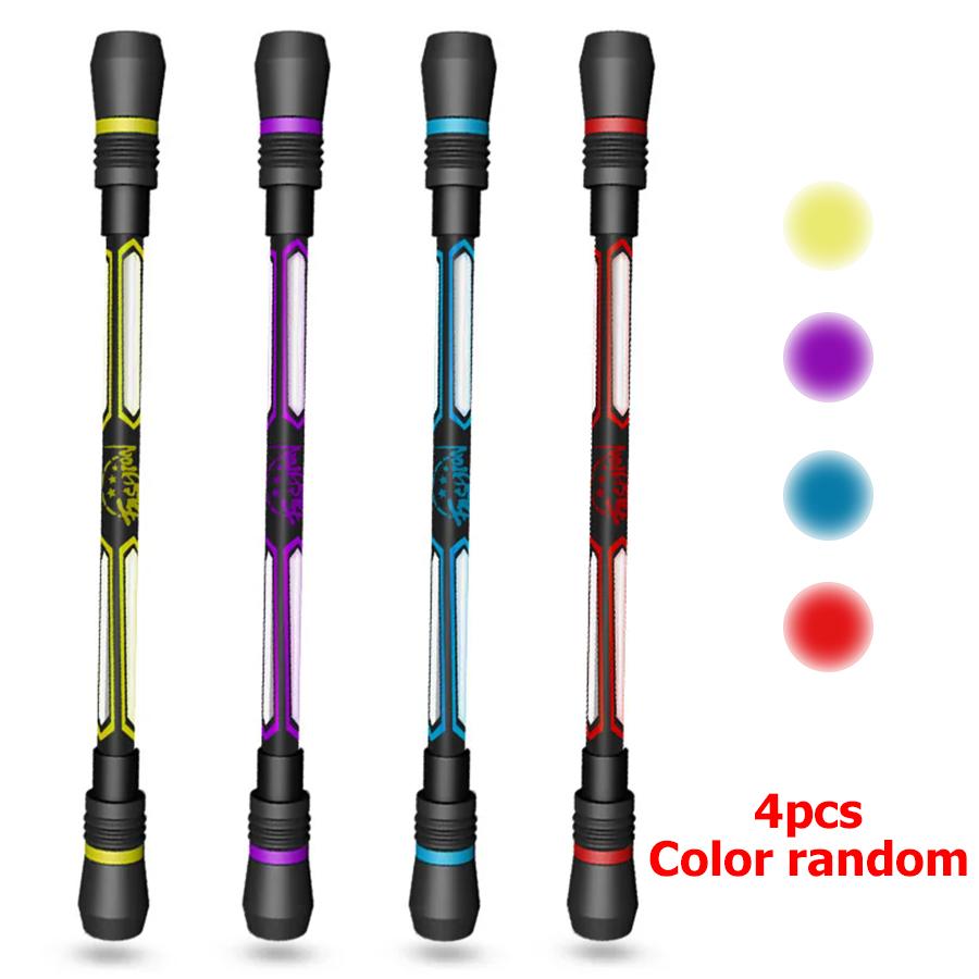 

4pcs Black Signature Rolling Finger Rotating Pens Finger Spinning Pen Daily Office Writing Pen Replaceable Stress Relief Pen